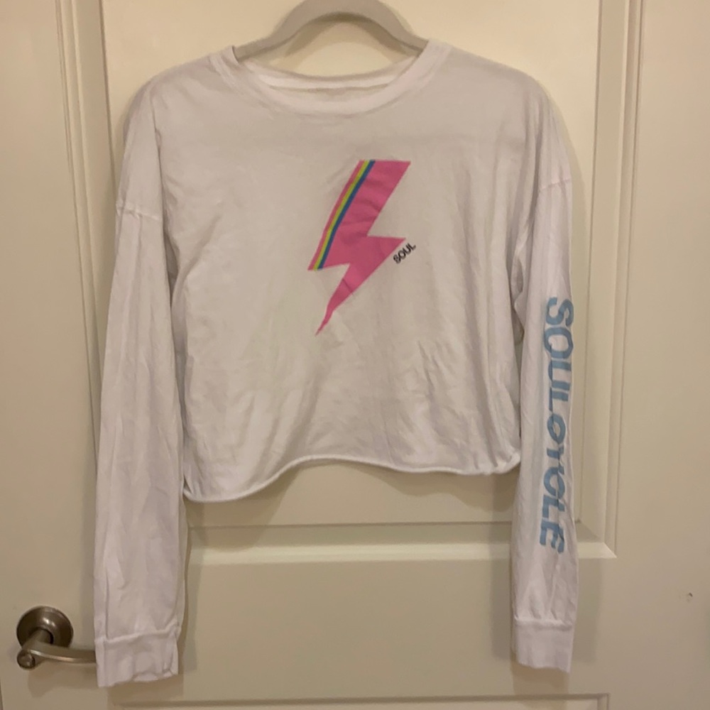 Soul Cycle lightening crop tee